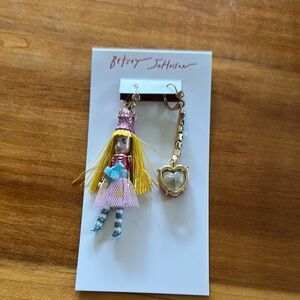 Betsey Johnson Pink and Blue Doll Earrings